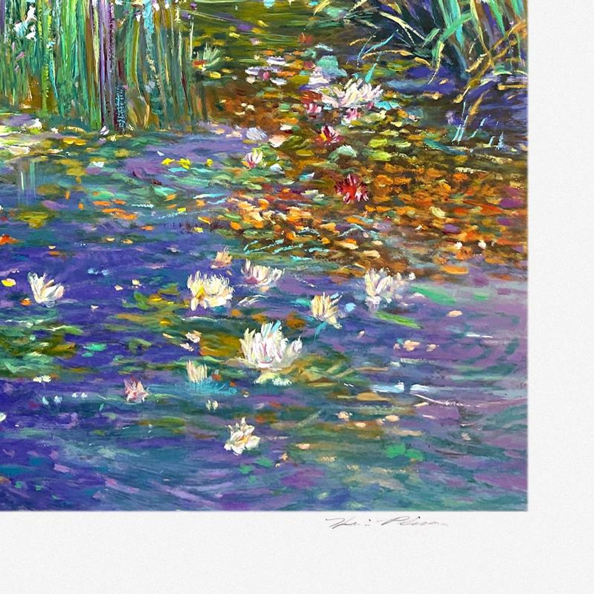 Henri Plisson (1933-2006), "Lily Pond" Limited Edition Serigraph, Numbered and Hand Signed with Letter of Authenticity