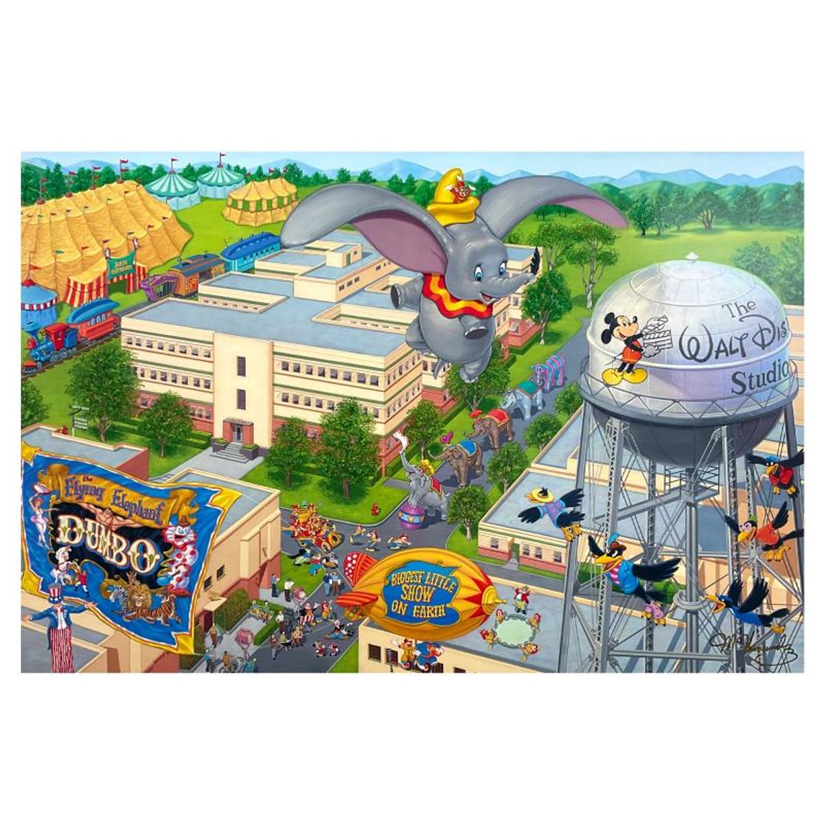 Manuel Hernandez, "A Day At The Studios" Limited Edition Mixed Media Lithograph from Disney Fine Art, Numbered and Hand Signed with Letter of Authenticity