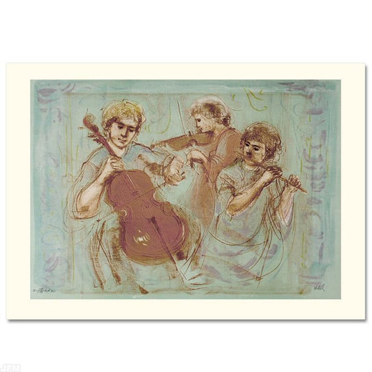 Trio Limited Edition Lithograph by Edna Hibel (1917-2014), Numbered and Hand Signed with Certificate of Authenticity.