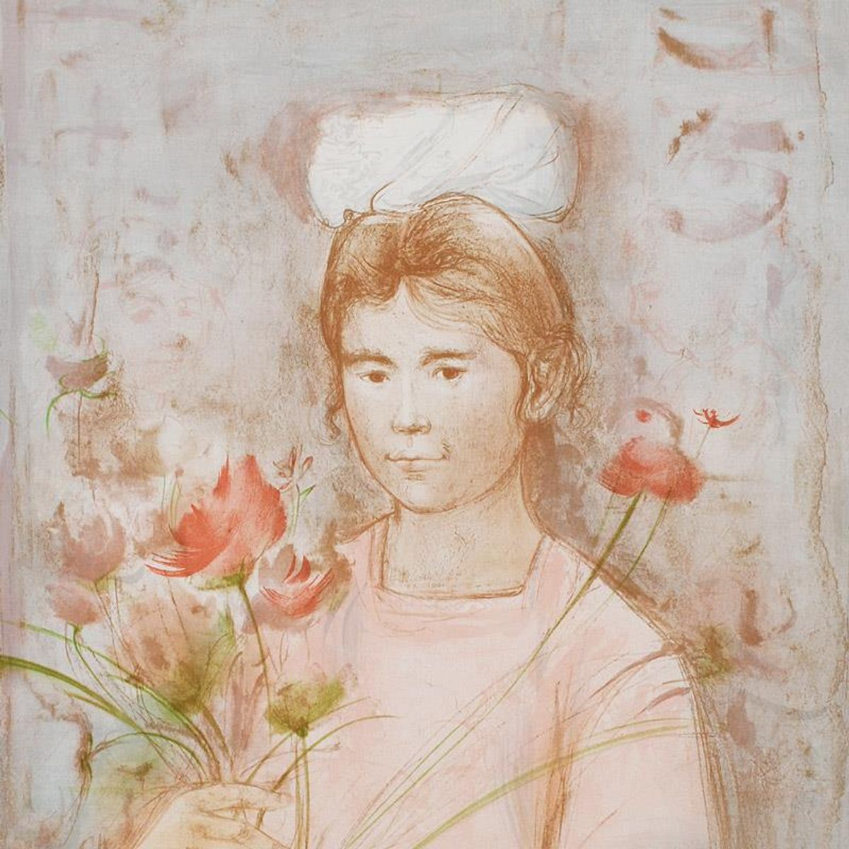 Mayan Princess Limited Edition Lithograph (30" x 41.5) by Edna Hibel (1917-2014), Numbered and Hand Signed with Certificate of Authenticity.