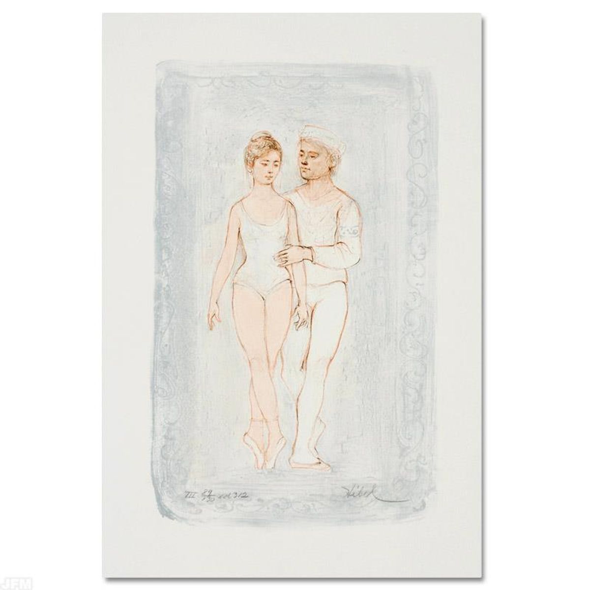 Prelude Limited Edition Lithograph by Edna Hibel (1917-2014), Numbered and Hand Signed with Certificate of Authenticity.