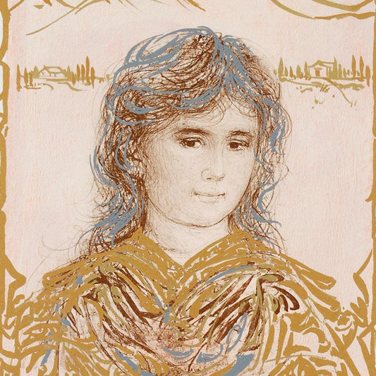 Becky Limited Edition Lithograph by Edna Hibel (1917-2014), Numbered and Hand Signed with Certificate of Authenticity.