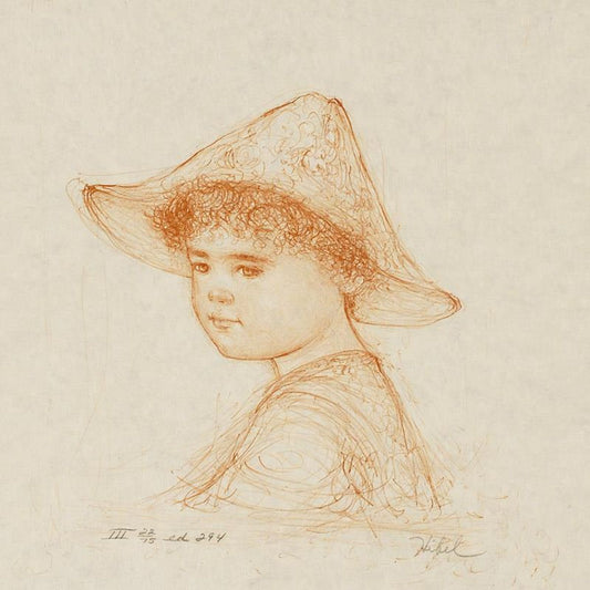 Anthony Limited Edition Lithograph by Edna Hibel (1917-2014), Numbered and Hand Signed with Certificate of Authenticity.