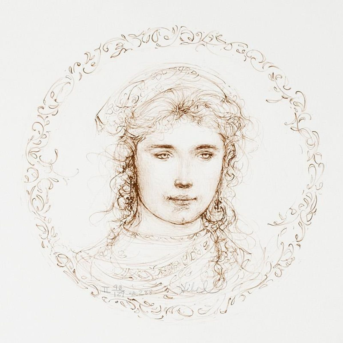 Gloria Limited Edition Lithograph by Edna Hibel, Numbered and Hand Signed with Certificate of Authenticity.