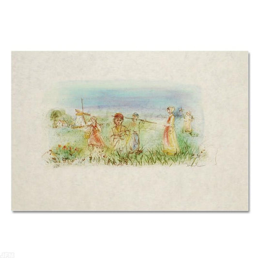 Dutch Landscape Limited Edition Lithograph by Edna Hibel (1917-2014), Numbered and Hand Signed with Certificate of Authenticity.