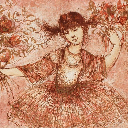 Jennifer Mary Taking a Bow at the Bolshoi Limited Edition Lithograph by Edna Hibel (1917-2014), Numbered and Hand Signed with Certificate of Authenticity.