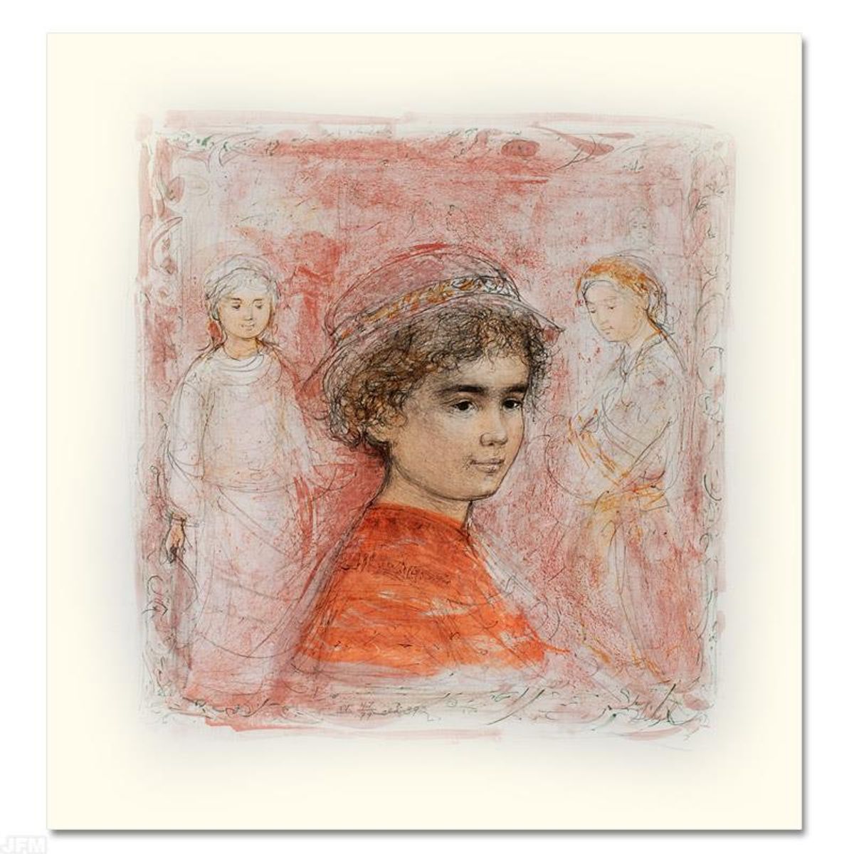 Matthew Limited Edition Lithograph by Edna Hibel (1917-2014), Numbered and Hand Signed with Certificate of Authenticity.