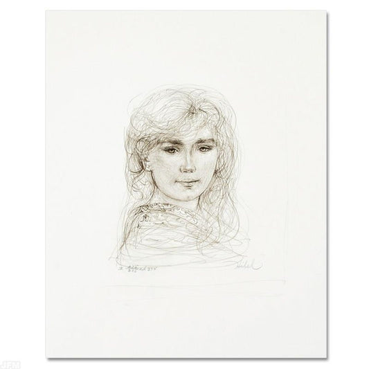 Inga Limited Edition Lithograph by Edna Hibel, Numbered and Hand Signed with Certificate of Authenticity.