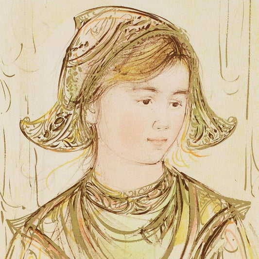 Helen Limited Edition Lithograph by Edna Hibel, Numbered and Hand Signed with Certificate of Authenticity.