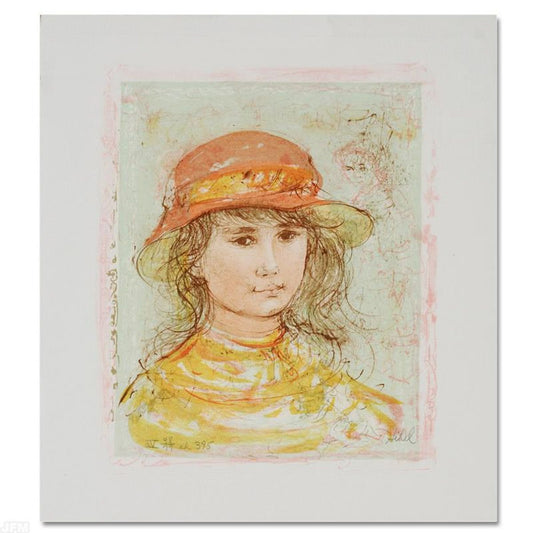Pamela Limited Edition Lithograph by Edna Hibel (1917-2014), Numbered and Hand Signed with Certificate of Authenticity.