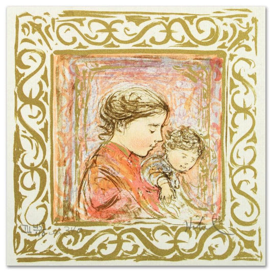 Amanda Limited Edition Lithograph by Edna Hibel (1917-2014), Numbered and Hand Signed with Certificate of Authenticity.