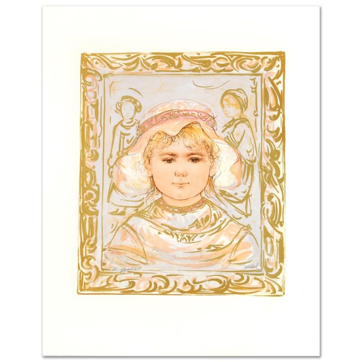 Martha Limited Edition Lithograph by Edna Hibel (1917-2014), Numbered and Hand Signed with Certificate of Authenticity.