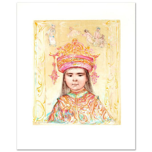 Oriental Daydream Limited Edition Lithograph by Edna Hibel (1917-2014), Numbered and Hand Signed with Certificate of Authenticity.