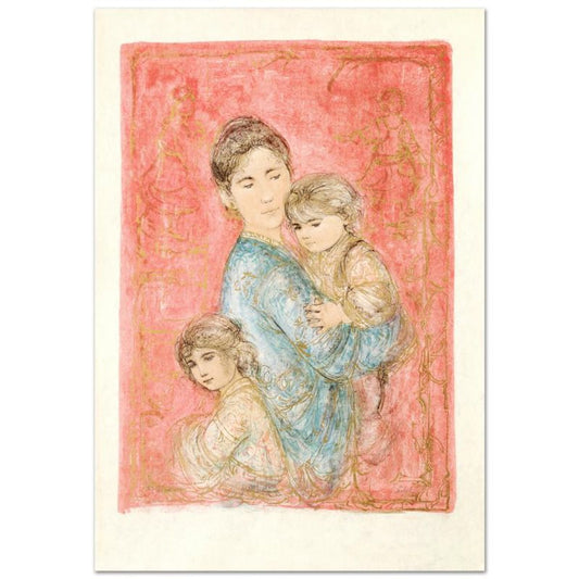 Sonya and Family Limited Edition Lithograph by Edna Hibel (1917-2014), Numbered and Hand Signed with Certificate of Authenticity.