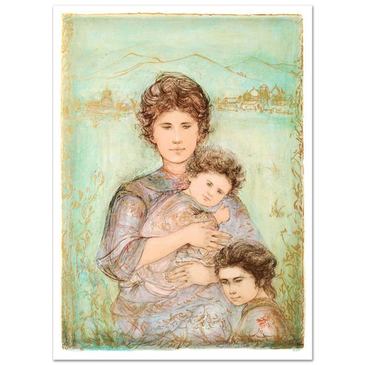 Tatyana's Family Limited Edition Lithograph (28" x 39.5") by Edna Hibel (1917-2014), Numbered and Hand Signed with Certificate of Authenticity.