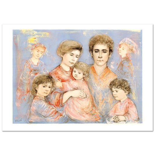 Michael's Family Limited Edition Lithograph (36" x 26") by Edna Hibel (1917-2014), Numbered and Hand Signed with Certificate of Authenticity.