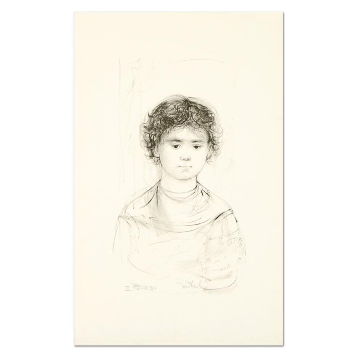 Edna Hibel (1917-2014), "Henri" Limited Edition Lithograph, Numbered and Hand Signed with Certificate of Authenticity.