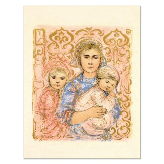 Edna Hibel (1917-2014), "Jenet, Mary and Wee Jenet" Limited Edition Lithograph on Rice Paper, Numbered and Hand Signed with Certificate of Authenticity.