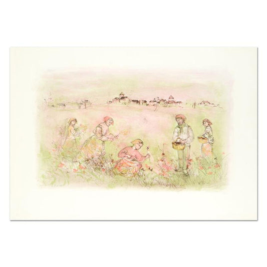 Edna Hibel (1917-2014), "Tuscan Fields" Limited Edition Lithograph on Rice Paper, Numbered and Hand Signed with Certificate of Authenticity.