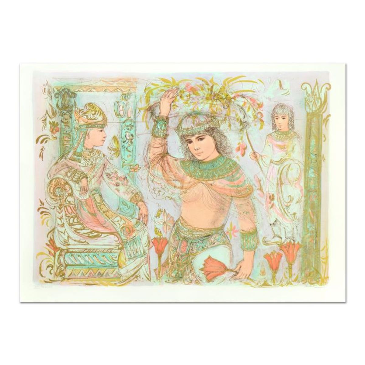 Edna Hibel (1917-2014), "Aida" Limited Edition Lithograph, Numbered and Hand Signed with Certificate of Authenticity.