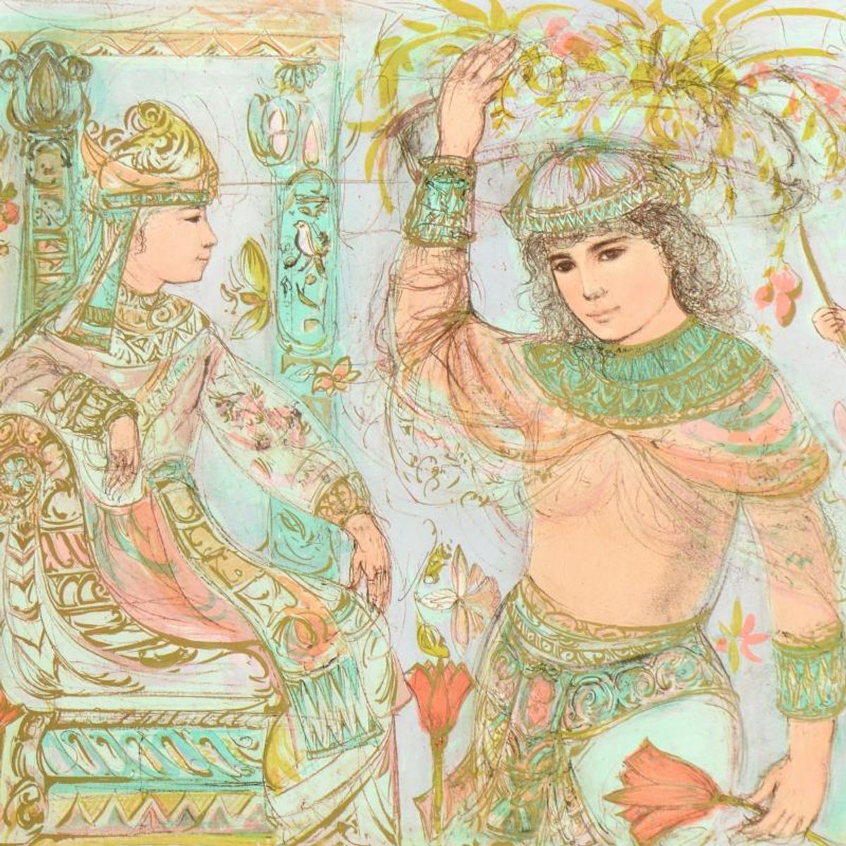 Edna Hibel (1917-2014), "Aida" Limited Edition Lithograph, Numbered and Hand Signed with Certificate of Authenticity.