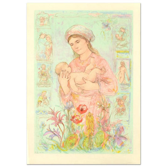 Edna Hibel (1917-2014), "Raquela" Limited Edition Lithograph on Rice Paper, Numbered and Hand Signed with Certificate of Authenticity.