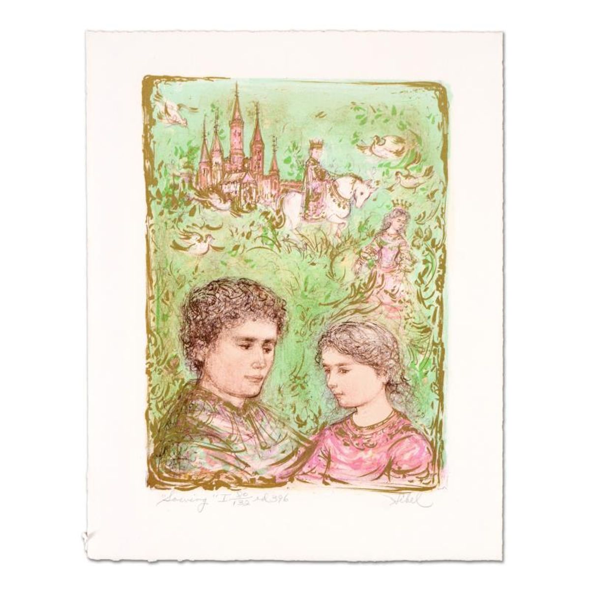 Edna Hibel (1917-2014), "The Family Suite Edition I" 4-Piece Limited Edition Lithograph Suite, Numbered and Hand Signed with Certificate of Authenticity.
