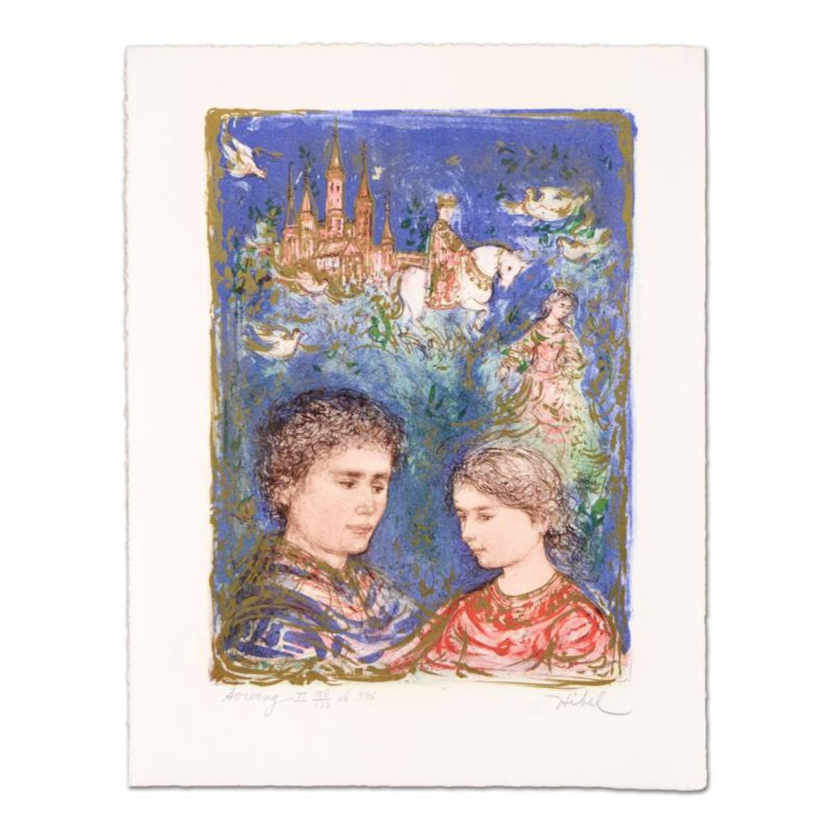 Edna Hibel (1917-2014), "The Family Suite Edition II" 4-Piece Limited Edition Lithograph Suite, Numbered and Hand Signed with Certificate of Authenticity.