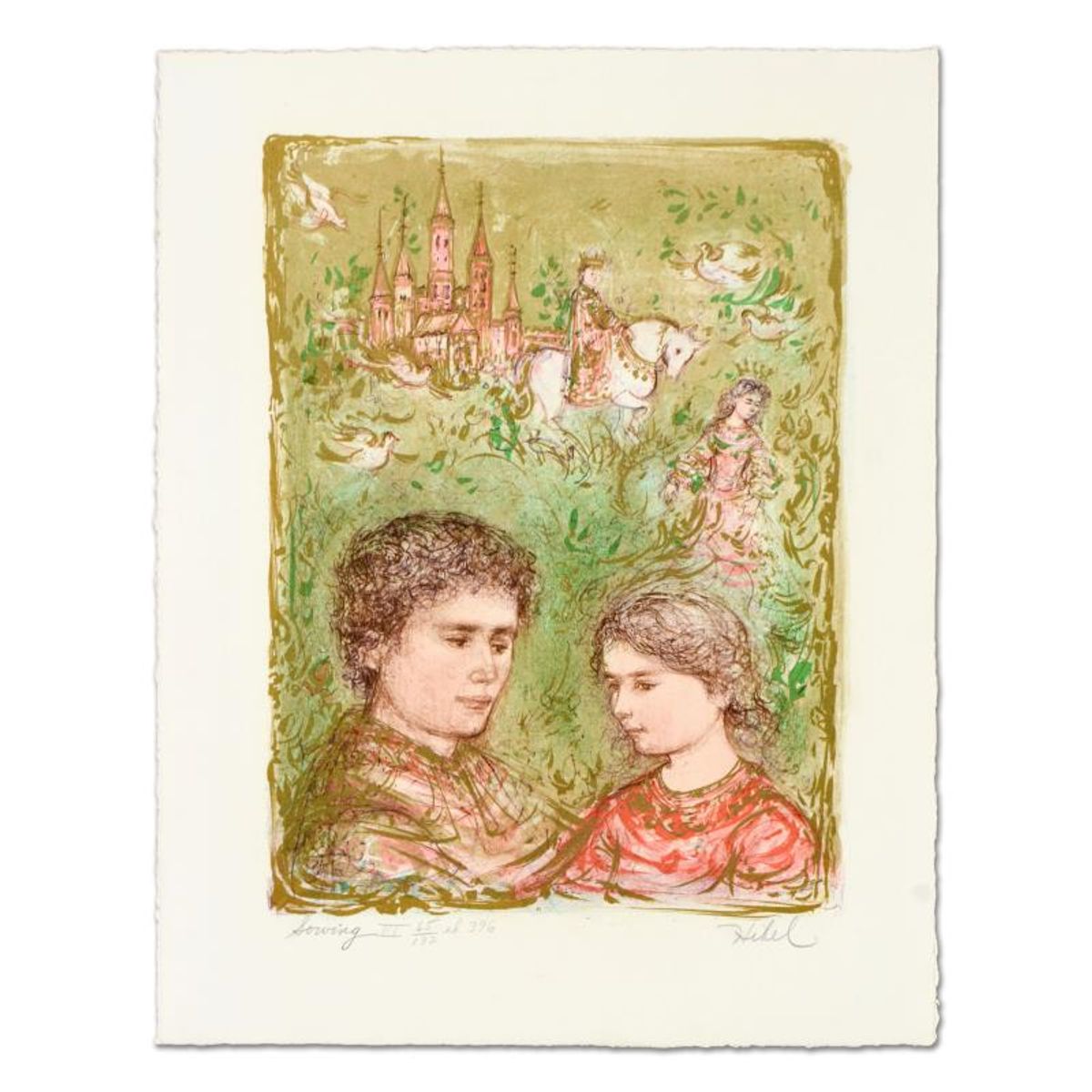 Edna Hibel (1917-2014), "The Family Suite Edition III" 4-Piece Limited Edition Lithograph Suite, Numbered and Hand Signed with Certificate of Authenticity.