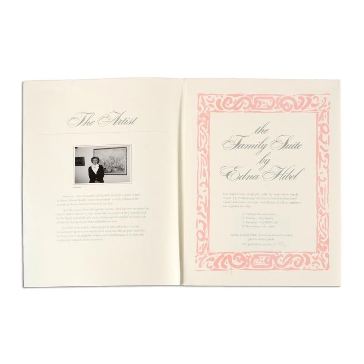 Edna Hibel (1917-2014), "The Family Suite Edition III" 4-Piece Limited Edition Lithograph Suite, Numbered and Hand Signed with Certificate of Authenticity.