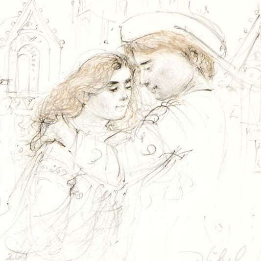 Edna Hibel (1917-2014), "Roberta and Roberto" Limited Edition Lithograph with Remarque, Numbered and Hand Signed with Certificate of Authenticity.