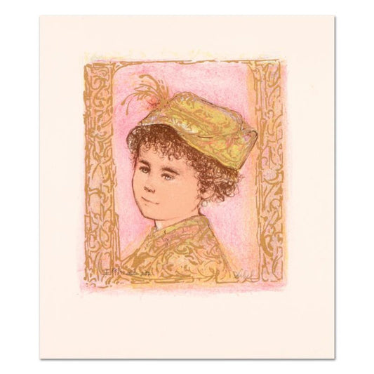 Edna Hibel (1917-2014), "Happy" Limited Edition Lithograph with Remarque, Numbered and Hand Signed with Certificate of Authenticity.