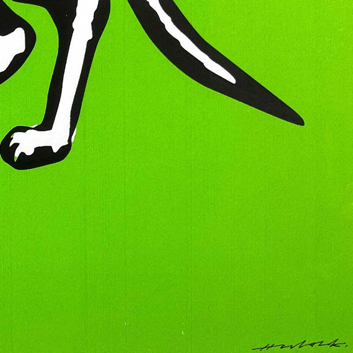 Hijack, "Skeleton Cat (Green)" Framed Limited Edition Silkscreen, Numbered and Hand Signed with Letter of Authenticity.
