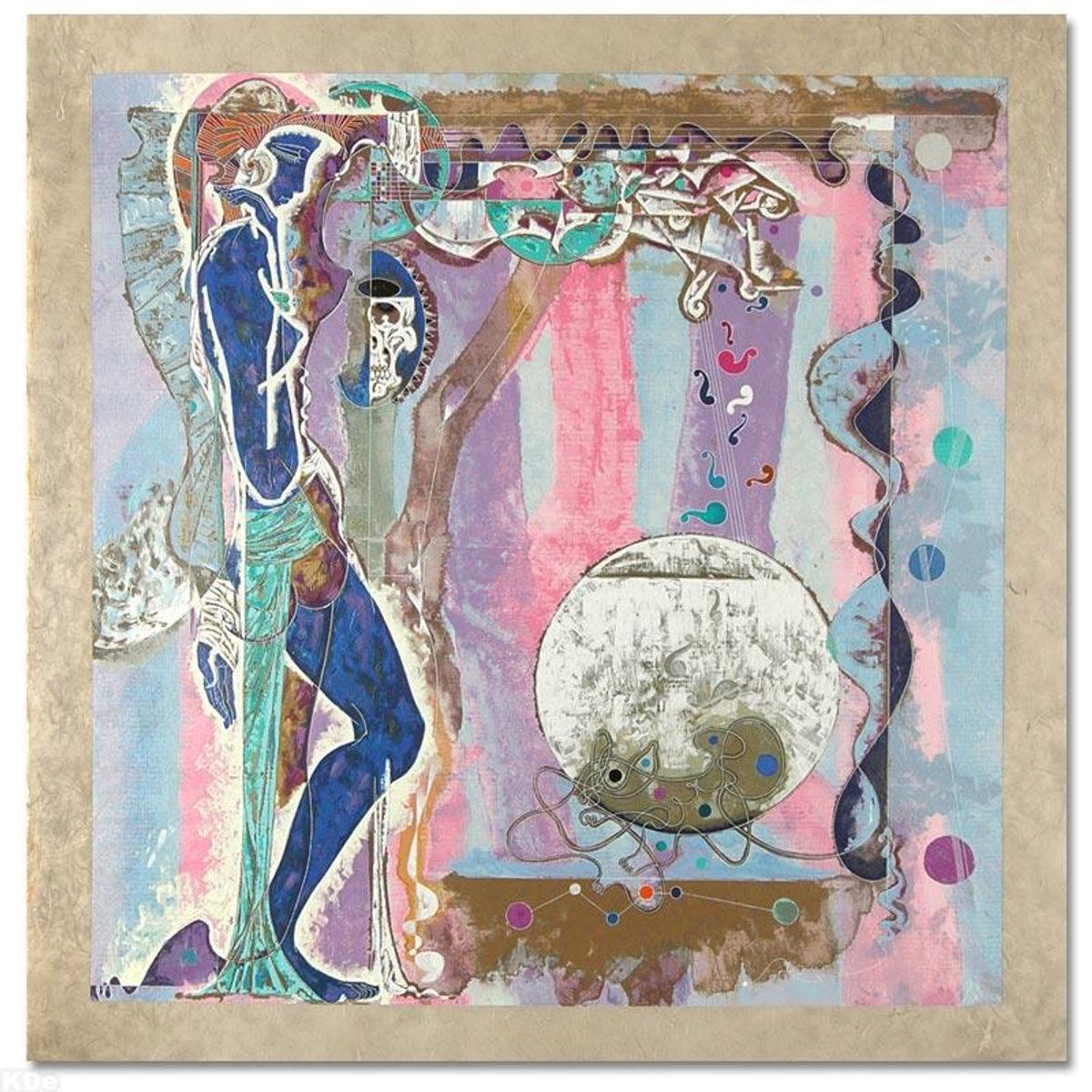 Concerto Limited Edition Serigraph on Rice Paper (38" x 39") by Renowned Artist Lu Hong, Numbered and Hand Signed with Certificate of Authenticity.