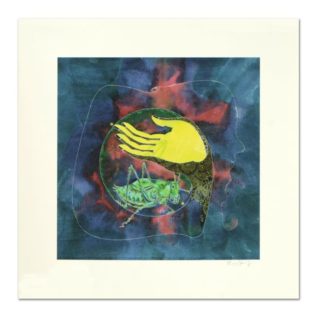 Lu Hong "Mudra Buddhashramana, Beyond Misery" Hand Signed Limited Edition Giclee with Letter of Authenticity.