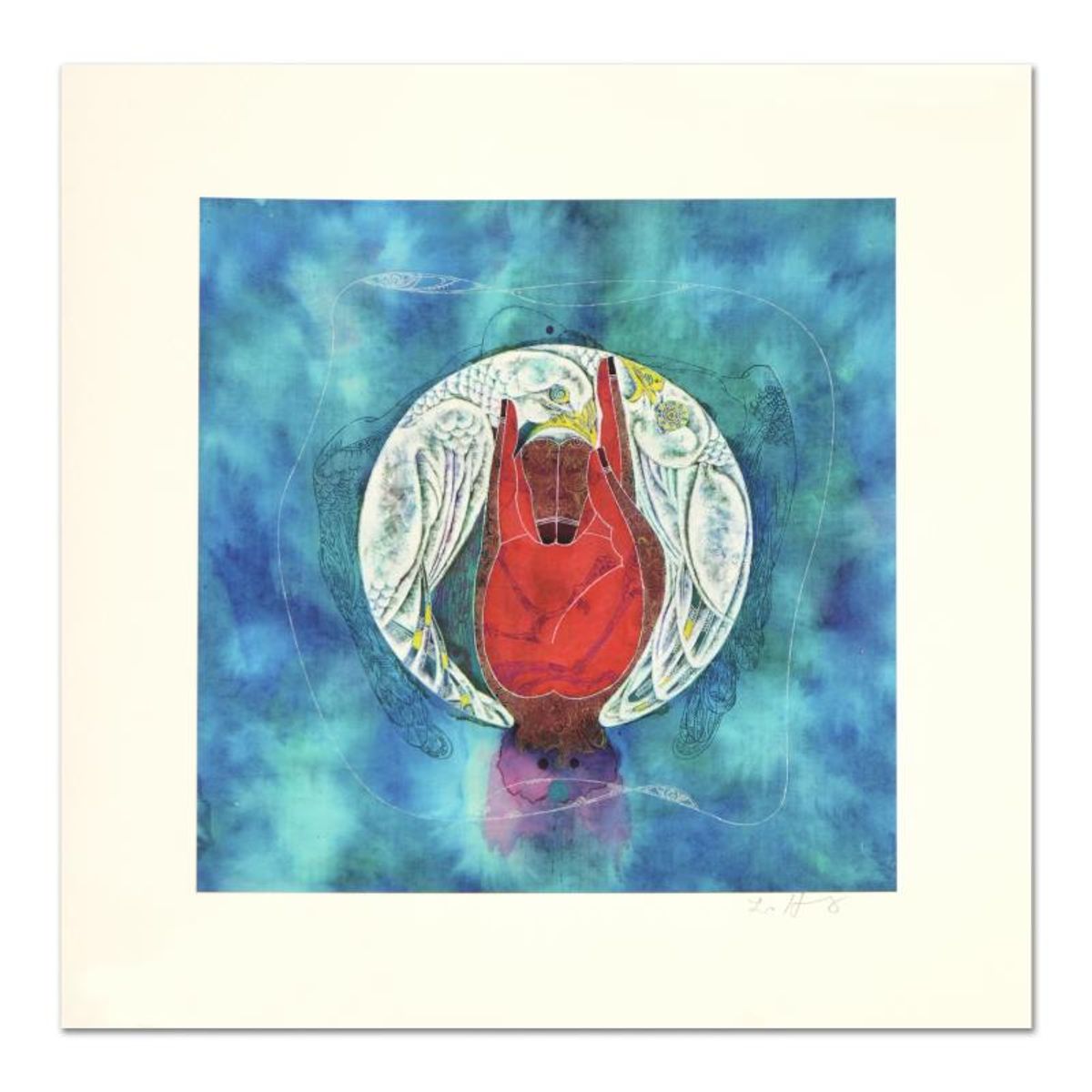 Lu Hong "Mudra Karana, Warding Off Evil" Hand Signed Limited Edition Giclee with Letter of Authenticity.