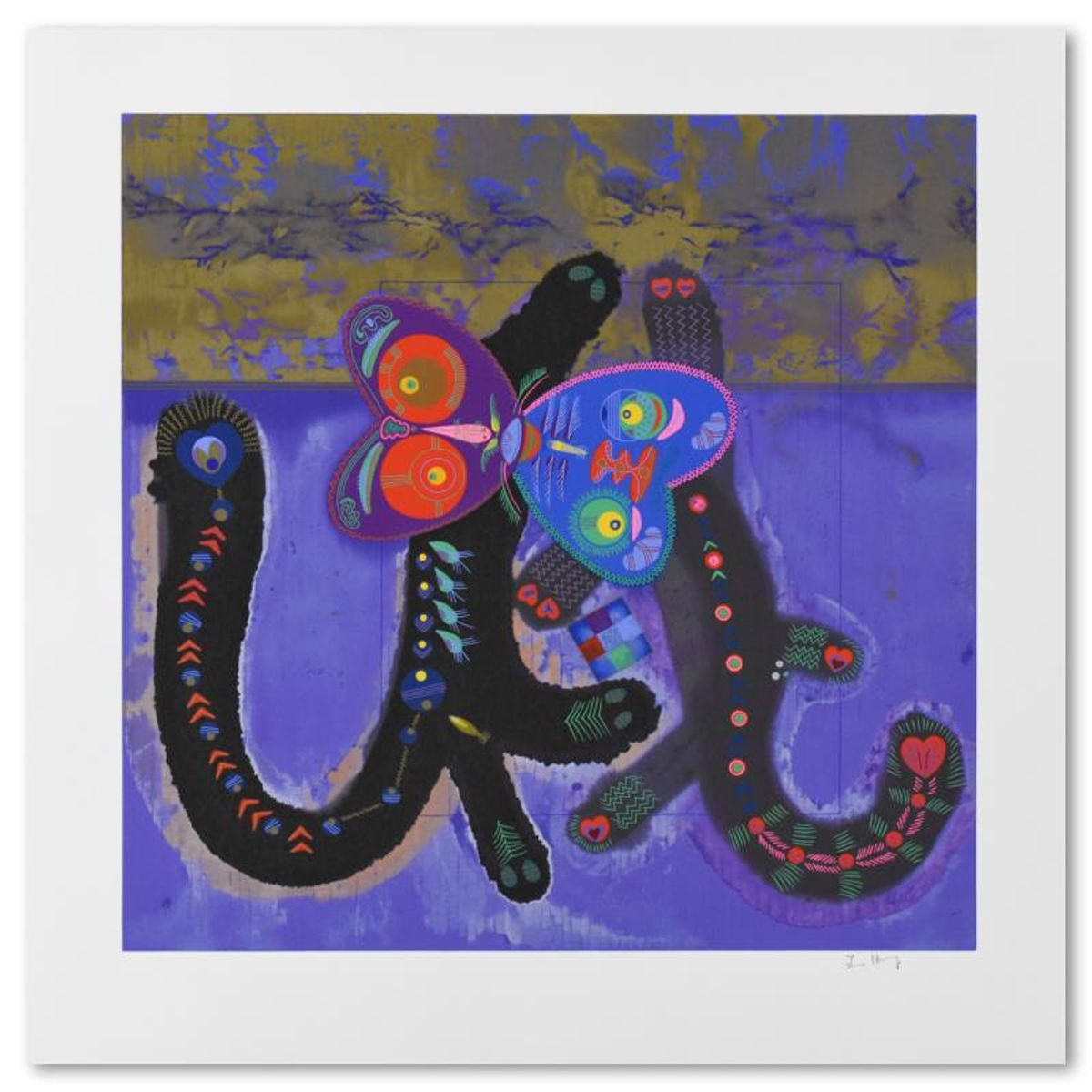 Lu Hong, "Kitty Camp Romance (White)" Limited Edition Serigraph, Numbered and Hand Signed with Letter of Authenticity