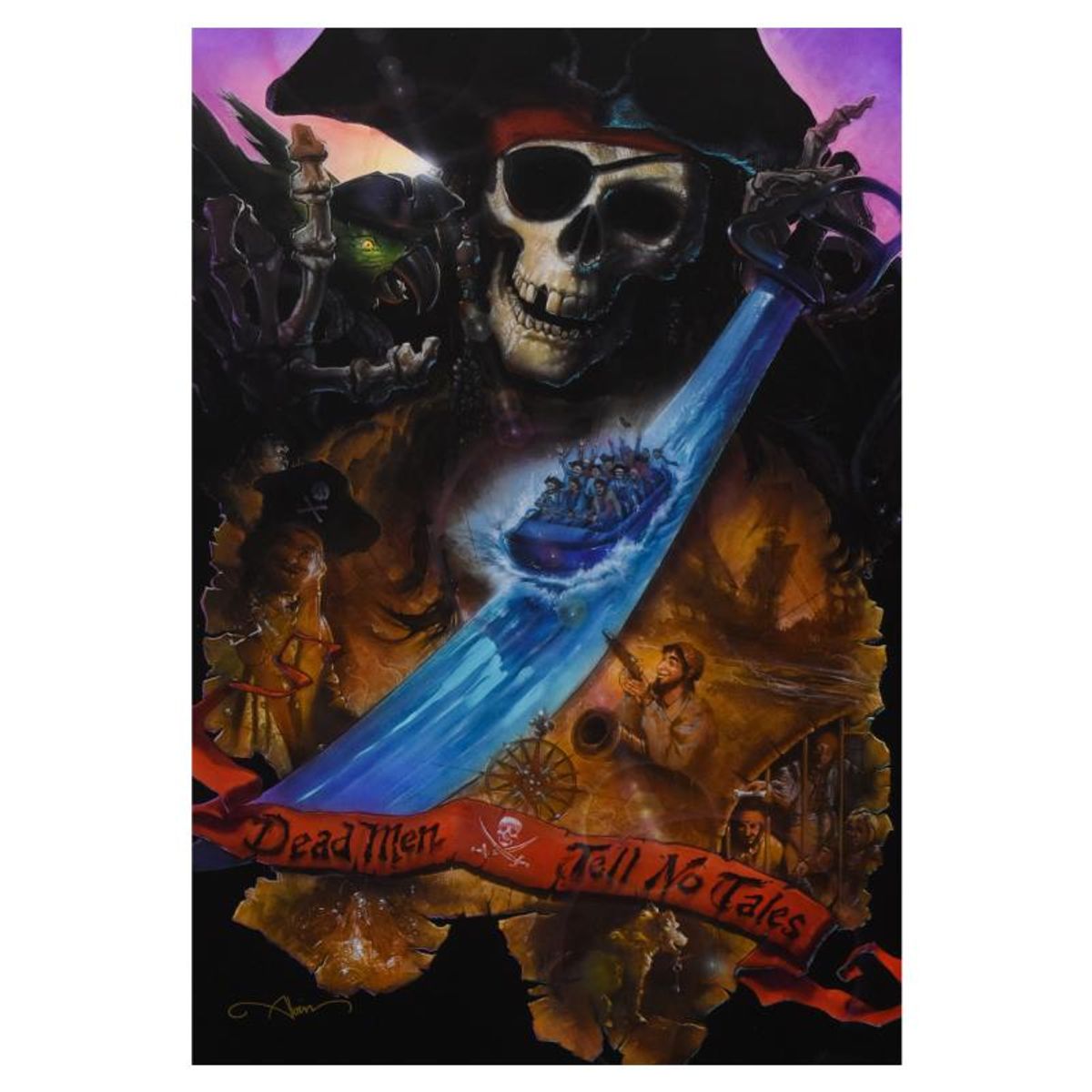 John Alvin (1948-2008), "Dead Men Tell No Tales" Limited Edition on Canvas from Disney Fine Art, Numbered and Estate Signed with Letter of Authenticity