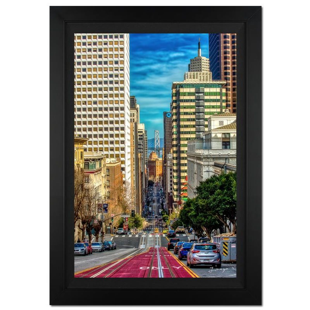 Jongas, "Buzz Town" Framed Limited Edition Photograph on Canvas, Numbered and Hand Signed with Letter of Authenticity.