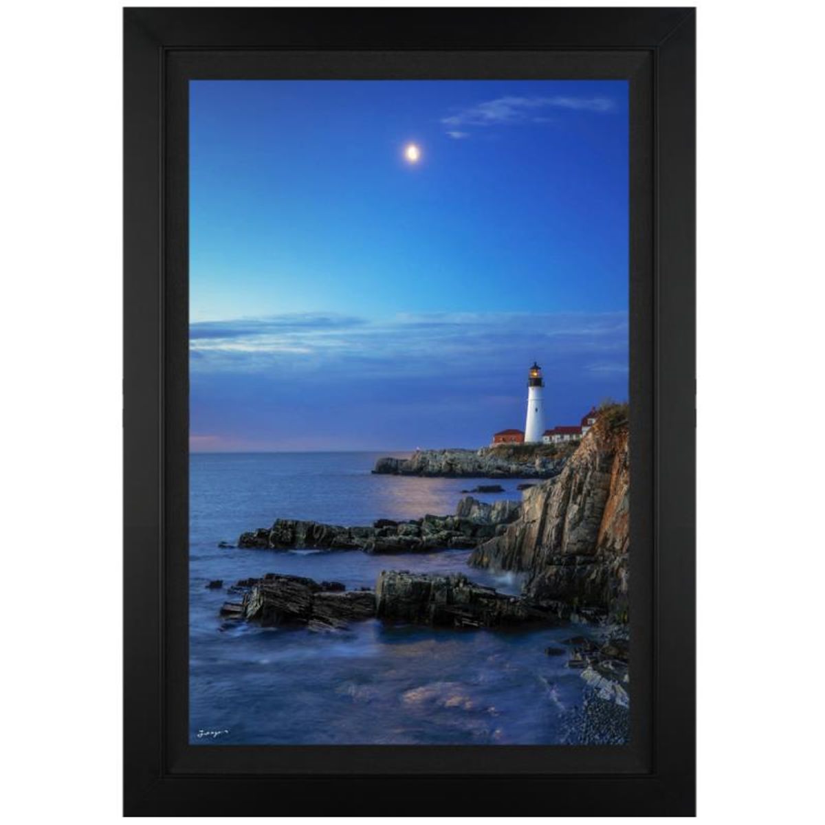 Jongas, "Blue Morning" Framed Limited Edition on Canvas, Numbered and Hand Signed with Letter of Authenticity.