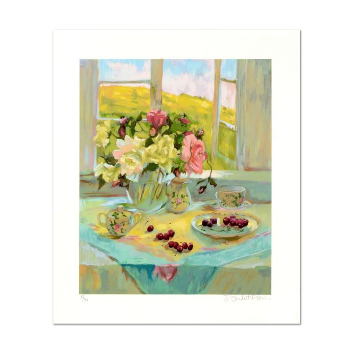 S. Burkett Kaiser, "Spring Roses" Limited Edition, Numbered and Hand Signed with Letter of Authenticity.