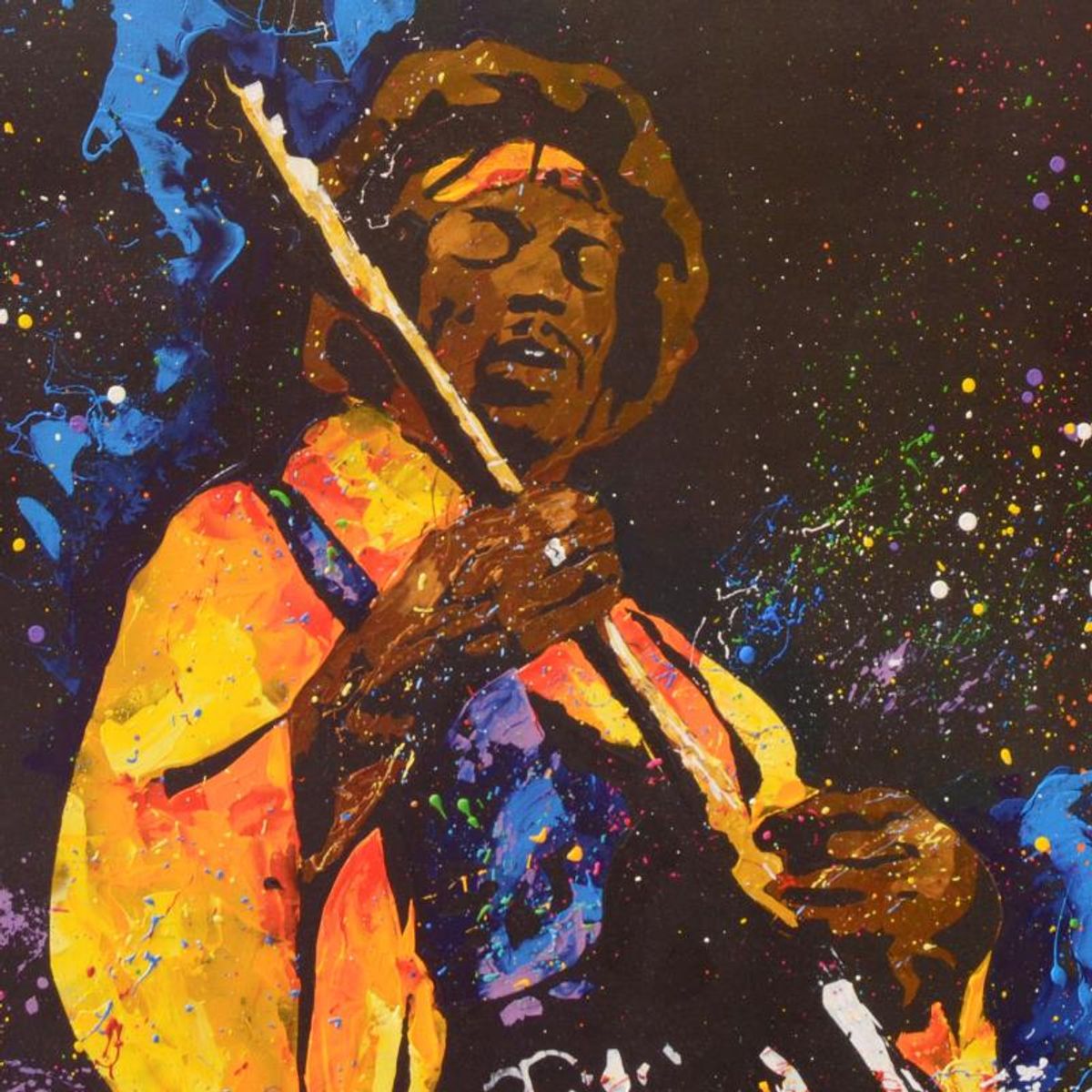 KAT, "Hendrix" Limited Edition Lithograph, Numbered and Hand Signed with Certificate of Authenticity.