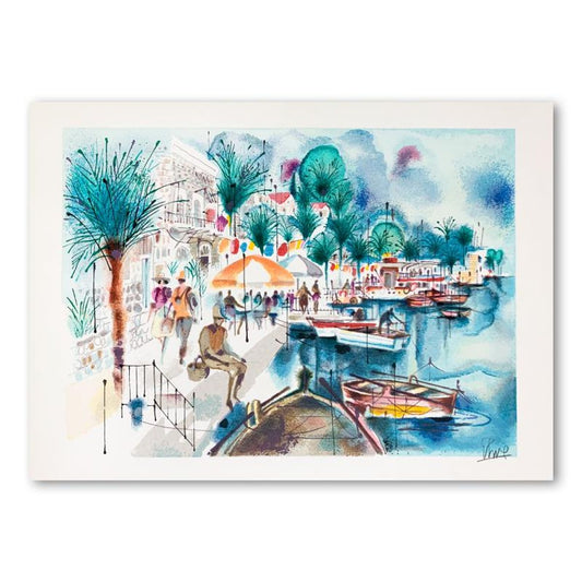 Shmuel Katz (1926-2010), "Tiberias" Limited Edition Serigraph, Numbered and Hand Signed with Letter of Authenticity.