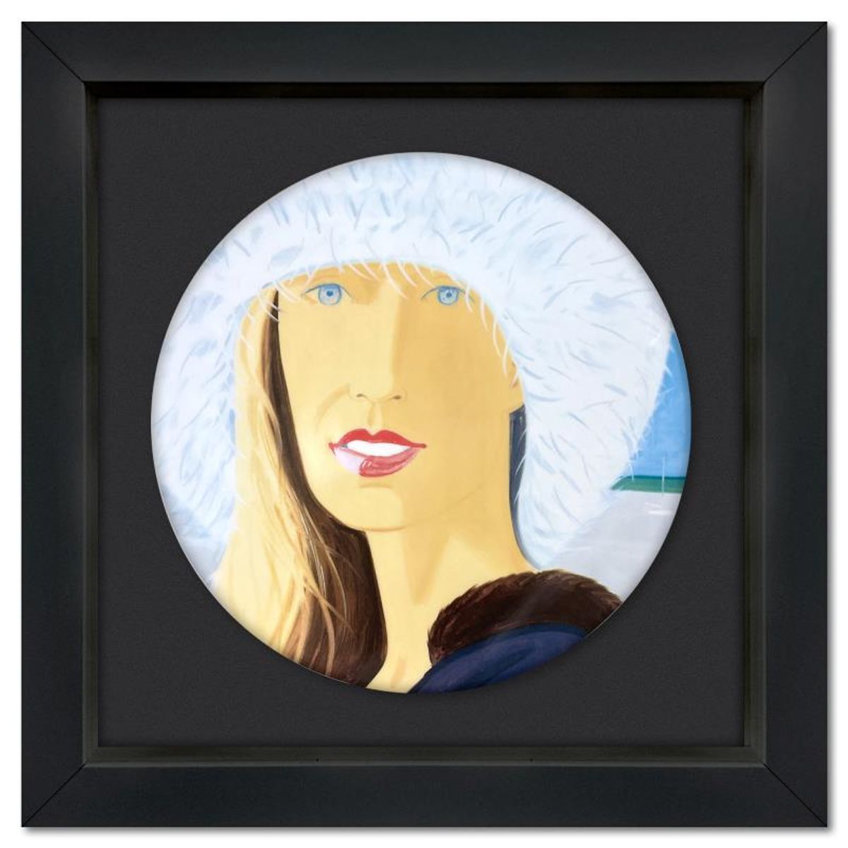 Alex Katz, "Sara Mearns" Framed Limoges Porcelain Plate.