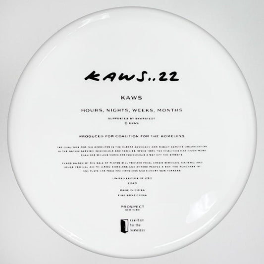 KAWS, "Hours, Nights, Weeks, Months" Framed Limited Edition Fine Bone China Plate.