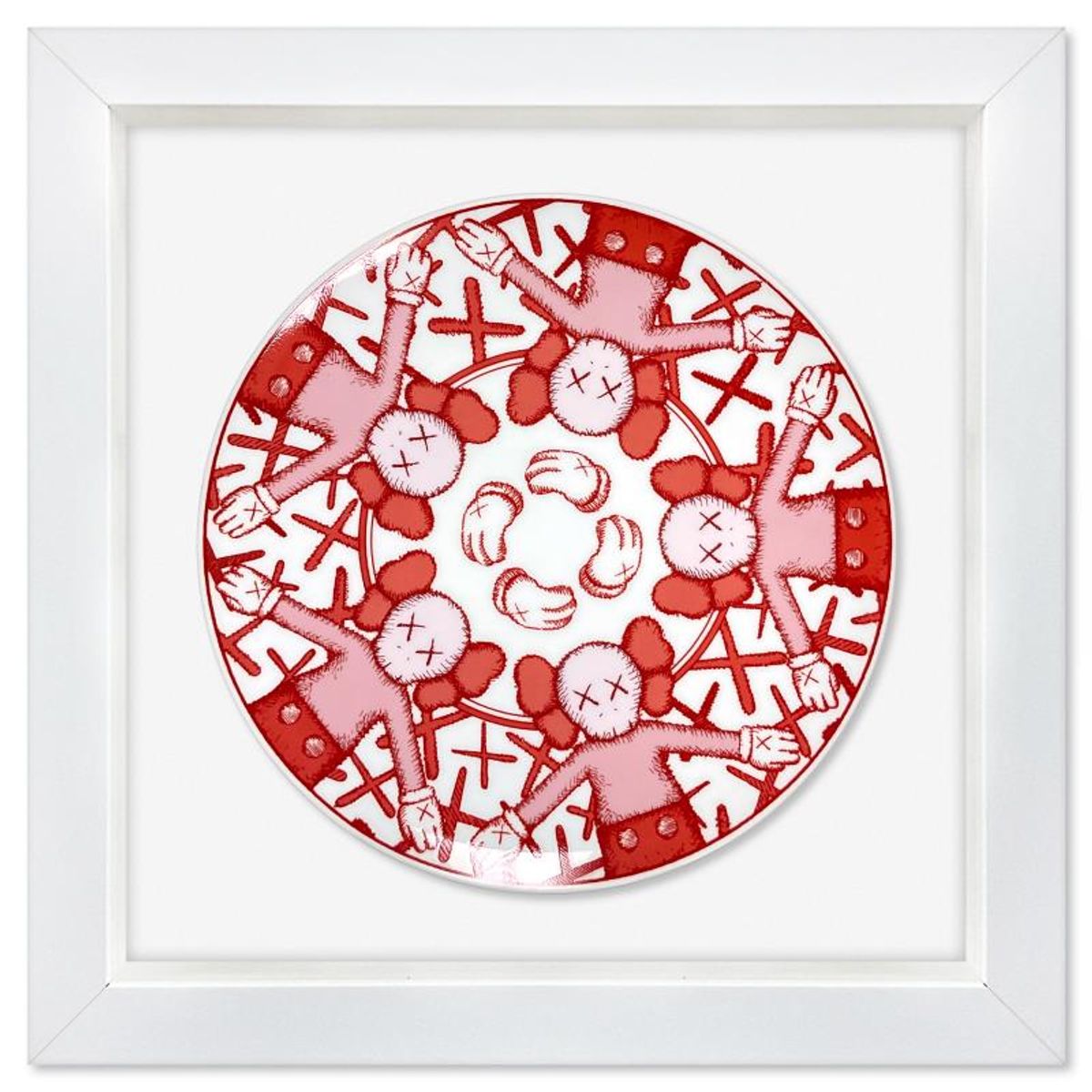 KAWS, Framed Porcelain Plate.