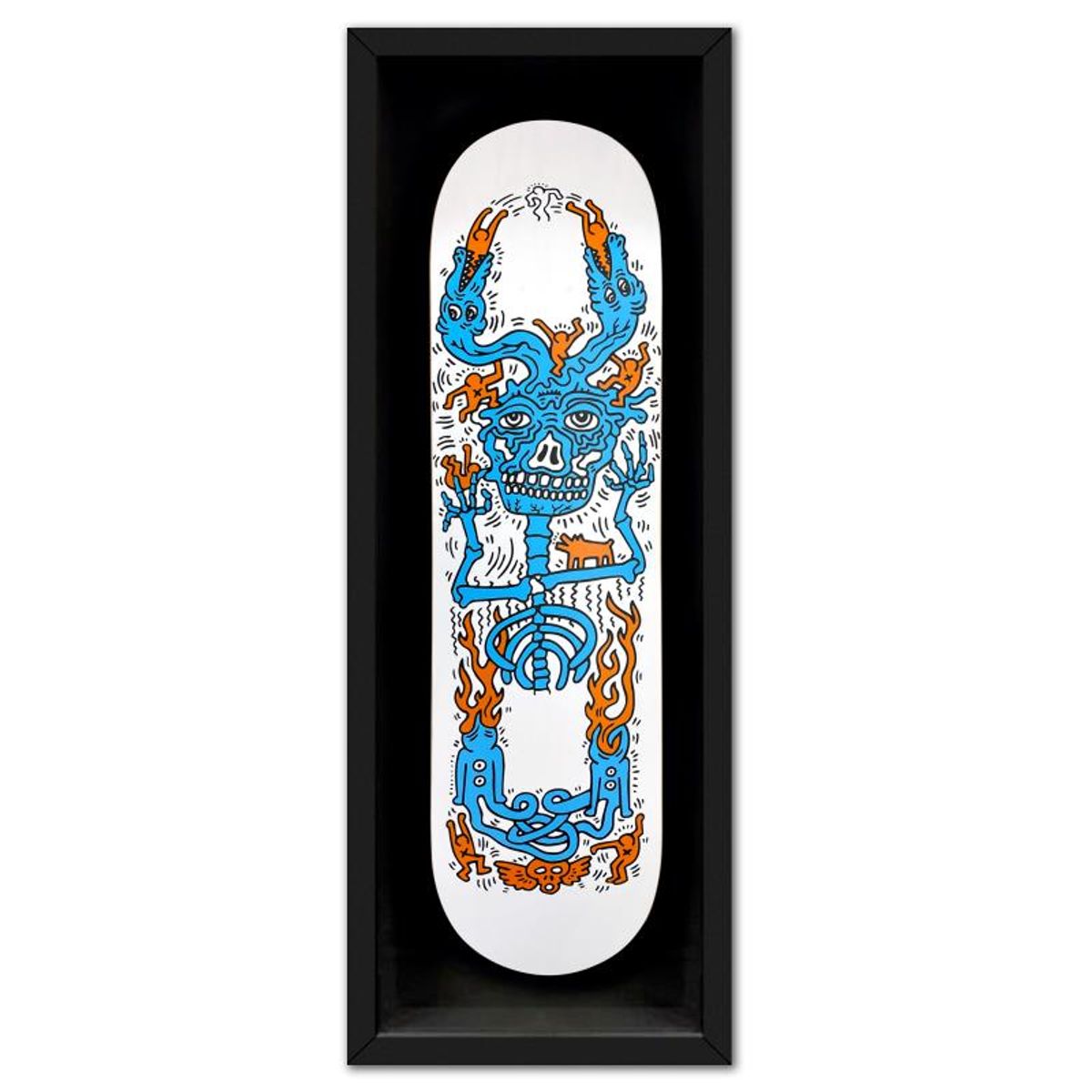 Keith Haring (1958-1990), "Untitled (Inferno)" Framed Skateboard, Plate Signed with Letter of Authenticity.