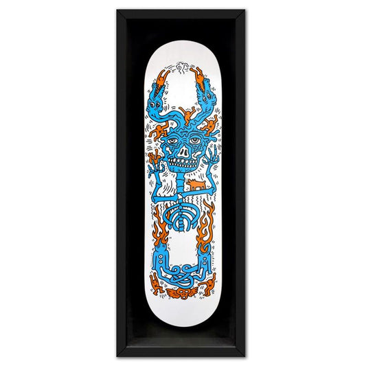 Keith Haring (1958-1990), "Untitled (Inferno)" Framed Skateboard, Plate Signed with Letter of Authenticity.
