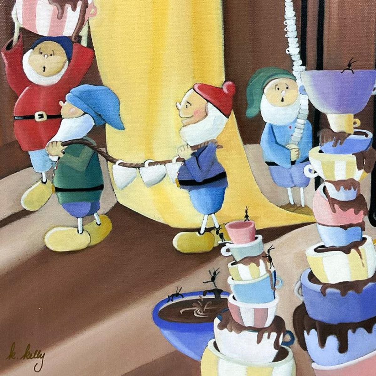 Katie Kelly, "Cleaning Up" Framed Limited Edition on Canvas from Disney Fine Art, Numbered and Hand Signed with Letter of Authenticity