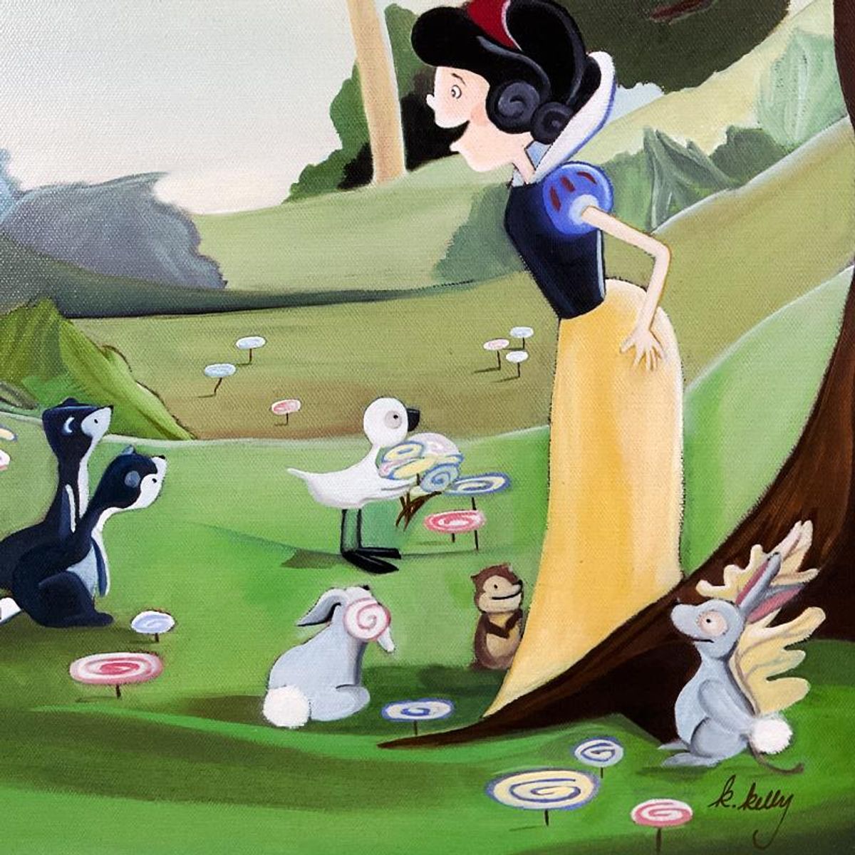Katie Kelly, "Forest Friends" Framed Limited Edition on Canvas from Disney Fine Art, Numbered and Hand Signed with Letter of Authenticity